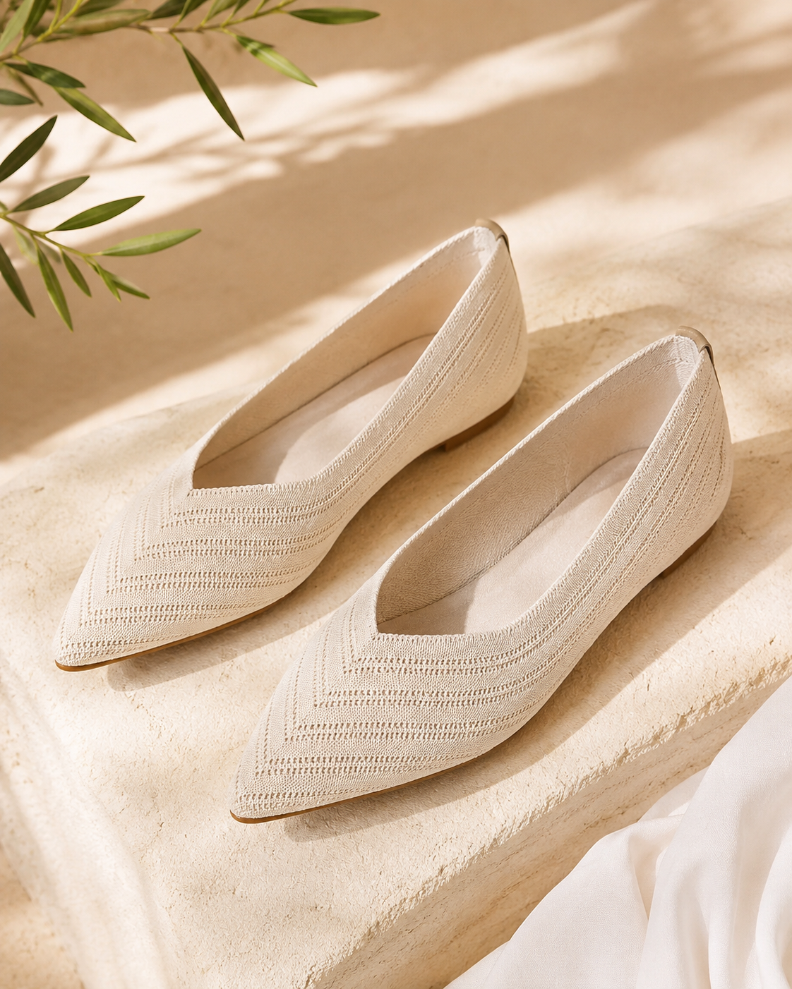 The Riviera Pointed Knit Flats